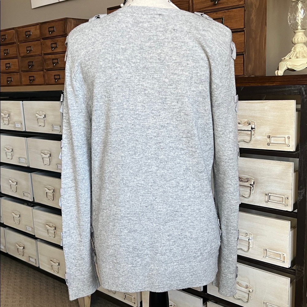 Ted Baker Light Gray Sweater with Bow Sleeve Detail - Picture 6 of 10